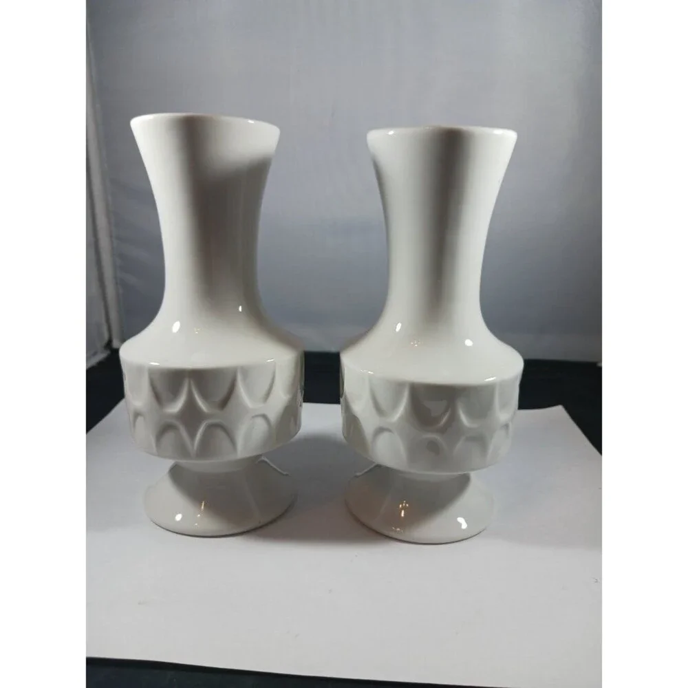 MID CENTURY MODERN Retro Vintage Small Vases (Pair-2pcs)
